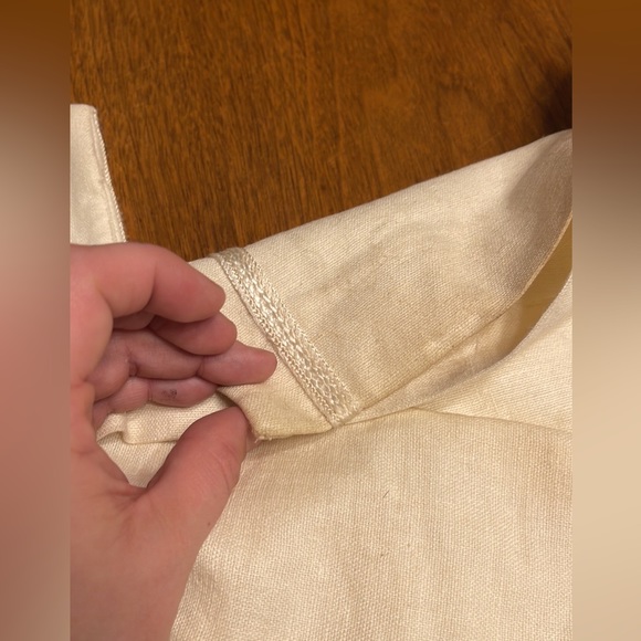 Vintage  Linen Button Front Dress Vintage Wedding Boho Bride - Picture 11 of 12